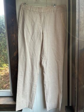 Ann Taylor Beige Linen-Blend Pants